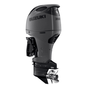Suzuki Stealth D3050AMD - Pacific Coast Marine and Diesel Suzuki 350 outboard motor, side profile with propeller visible